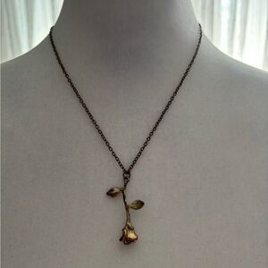 Beauty and the Beast Rose Necklace
